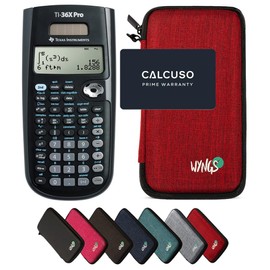 TEXAS INSTRUMENTS Calcuso Value Pack: TI 36 X Pro Scientific and Technical Calculator + WYNGS Protective Case Red