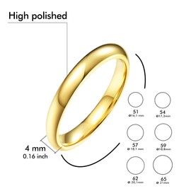 AURSTORE Men's / Women's Ring Stainless Steel Engagement Wedding 4 mm Size 51-65, Stainless Steel