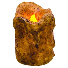 CWI Gifts 3" x 4" Burnt Ivory Dripped Timer Pillar Candle