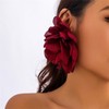 Flower Earrings for Women,Exaggerated Satin Large Rose Flower Earrings Fluffy