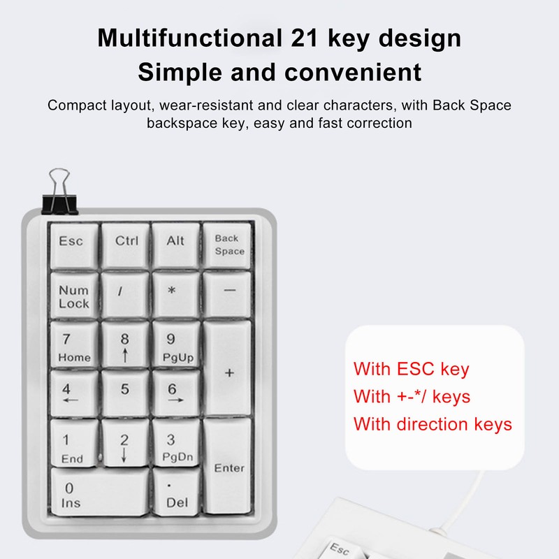 21 Key Numeric Keypad DC 5V Linear Action Switch Mini