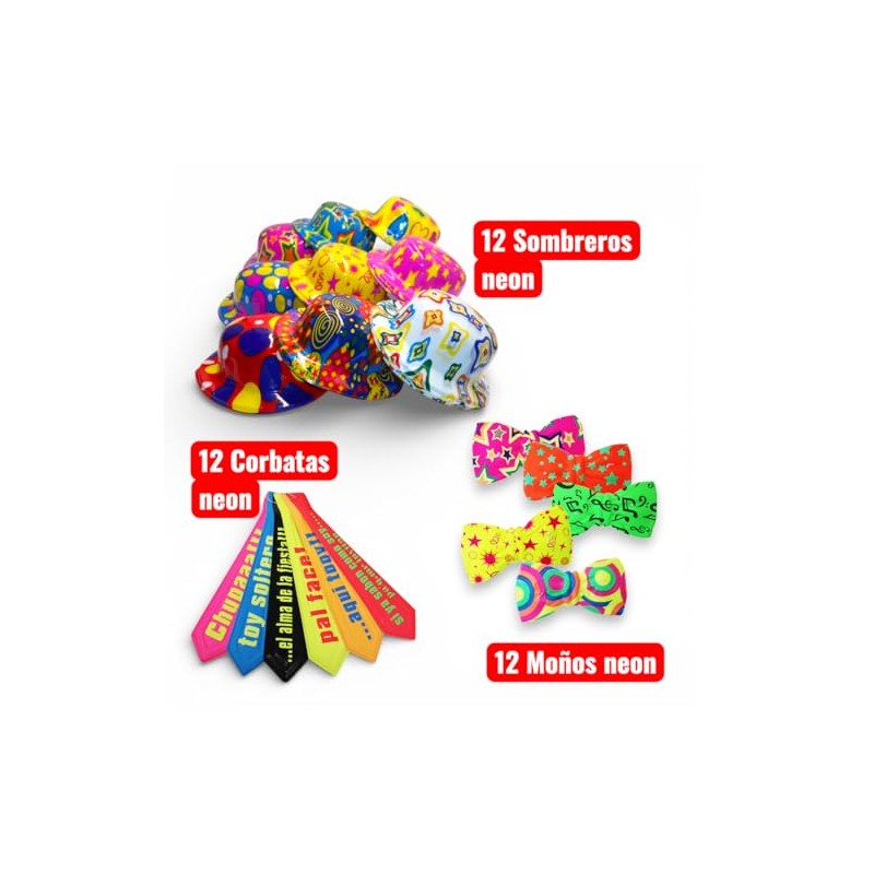 Paquete de Batucada Neón para Fiesta y Boda, Kit de