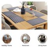 Encasa Ribbed Cotton Placemats (Set of 6), Roma Grey Stripes,