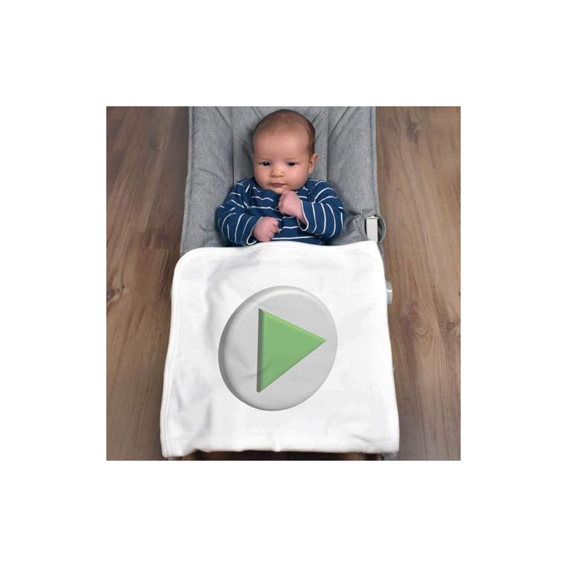 Azeeda 'Play Button' Cotton Baby Blanket/Shawl (BY00035310)