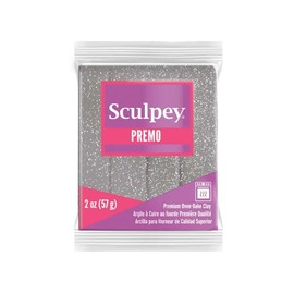 Sculpey Premo Polymer Oven-Bake Clay, White Gold Glitter, Non Toxic, 2 oz. bar, Great for jewelry making, holiday, DIY, mixed media and home décor projects