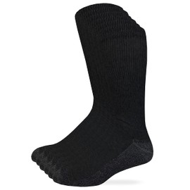 Carolina Ultimate Men's Non-Binding Everyday Crew Socks 6 Pair Pack (Black, Men's Shoe Size 9-13 - Sock Size Large, l)