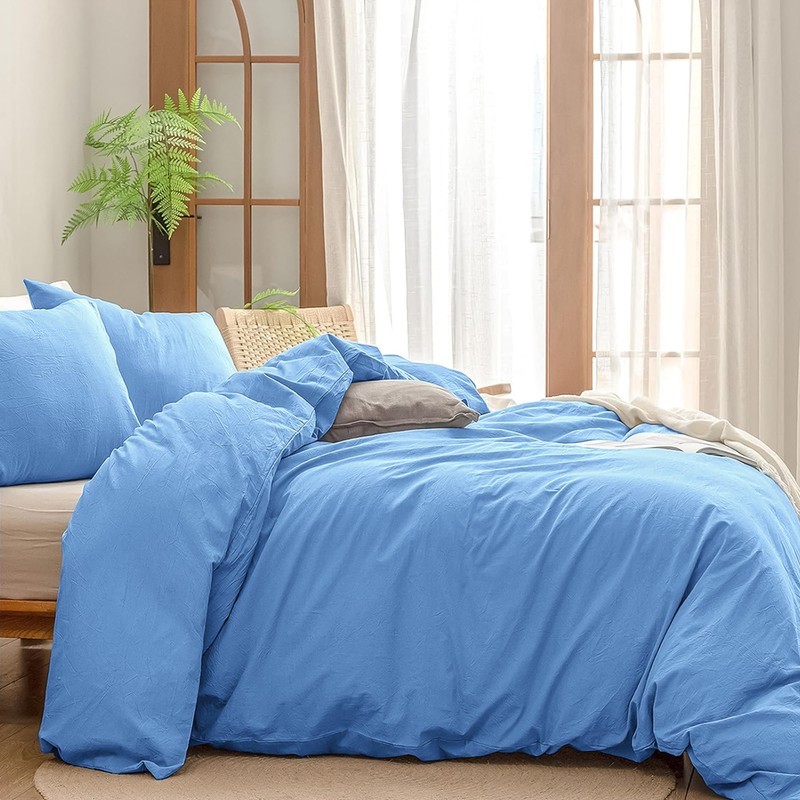 SSW HOMES King Size Duvet Cover Set (Light Blue) -