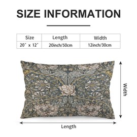 Dripglw Pimpernel William Morris Throw Pillow Covers 12x20 Inch Aesthetic Pillow Velvet Decorative Pillowcase Home Decor Living Room Cushion Case for Bed Sofa Couch