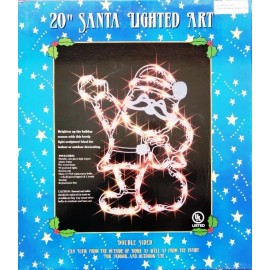 Unbranded SANTA Lighted 20" Christmas Double Sided Santa Lighted Art Silhouette Lights