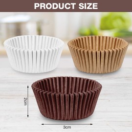 Zonon Zonon 1000 Counts Cupcake Liners for Baking Liners Paper Cupcake Wrappers Bulk Cup Cake Cases Muffin Baking Paper Cups for Candy Cooking(Brown White Nature,1.18 Inch-Mini Size)