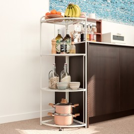Live4 Easy Folding Corner Shelf 3-Step 4-Step Live4 Folding Corner Shelf (4-stage black)