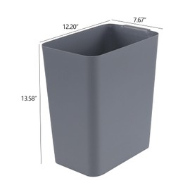 Tstorage 4.5 Gallon Small Plastic Waste Basket, Office Garbage Cans, 3 Packs, Gray