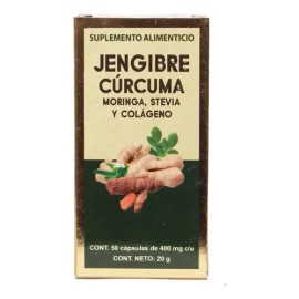 Capsulas Suplemento Alimenticio Jengibre Curcuma 50 Piezas                                                                                            