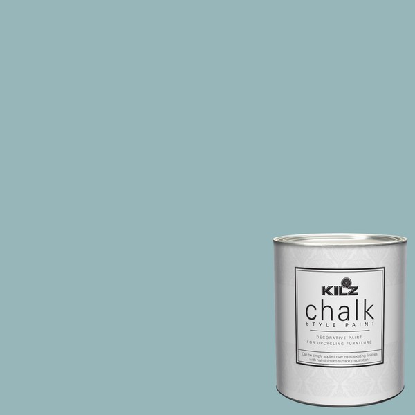 KILZ Chalk Style Paint, Interior, Ultra Flat, Blue Juniper, 1 Quart