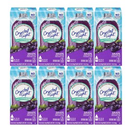 Crystal Light On-the-Go, Sugar-Free Grape Energy Drink Mix with Caffeine, 10 ct (Pack of 8)