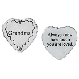 BANBERRY DESIGNS Pocket Token Charm Gift for Grandma - Always Know How Much You Are Loved - Heart Shaped Engraved Metal - 1.25 Inch