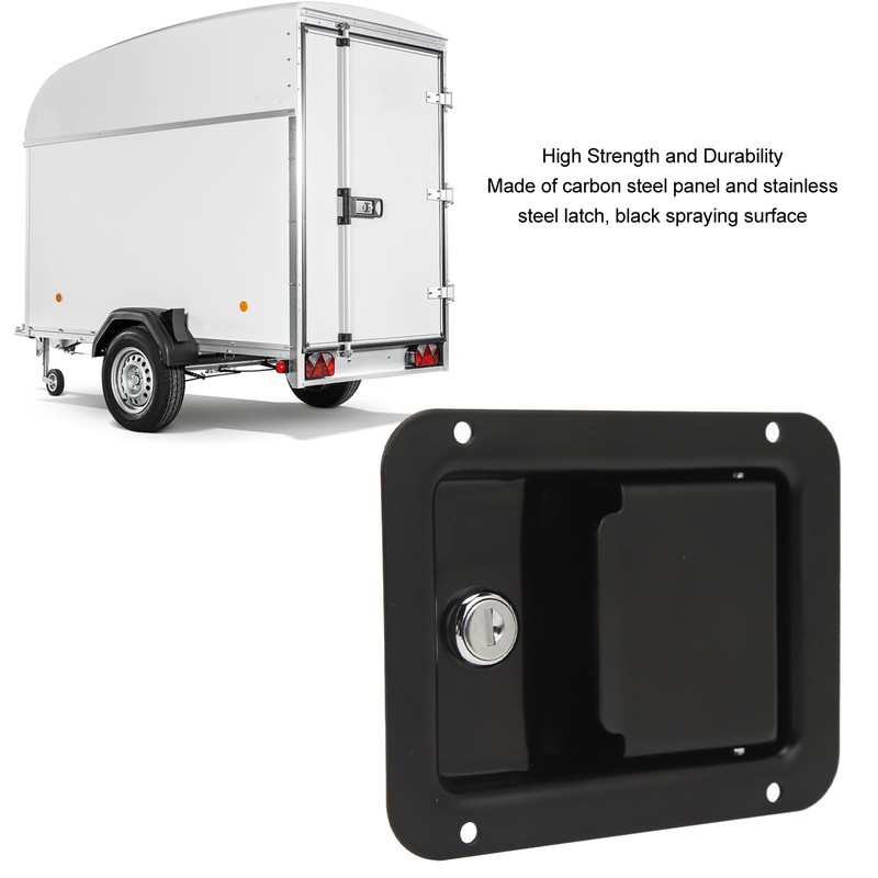 Trailer Paddle Lock ,Black Toolbox Handle Latch with 2 Keys