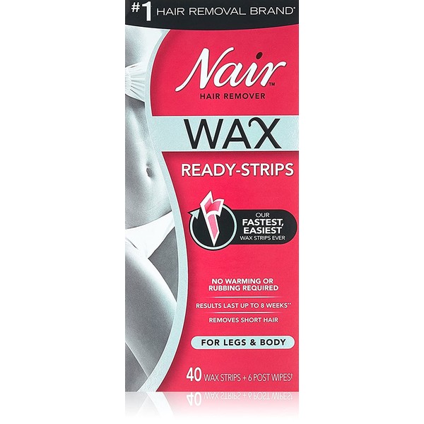 Nair Hair Remover Wax Ready-Strips 40 Count Legs/Body (2 Pack)