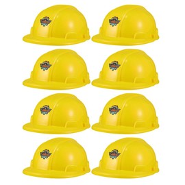 Abaodam Cascos Construcción Juguetes 8 Piezas Plástico Amarillo Sombrero Fiesta Para Niños Ingeniero Construcción Sombreros Cascos Trabajador Gorras Para Cumpleaños Juegos