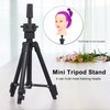 Adjustable Metal Tripod Wig Stand for Mannequin Heads, Black Plastic