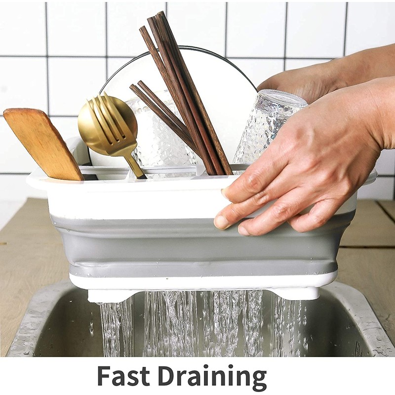 AMZMUKAUP Foldable Dish Drainer for Camping, Caravan, Outdoor Activities, Kitchen,