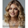 MeaYOO Blonde Wig for White Women, Short Ombre Blonde Wavy