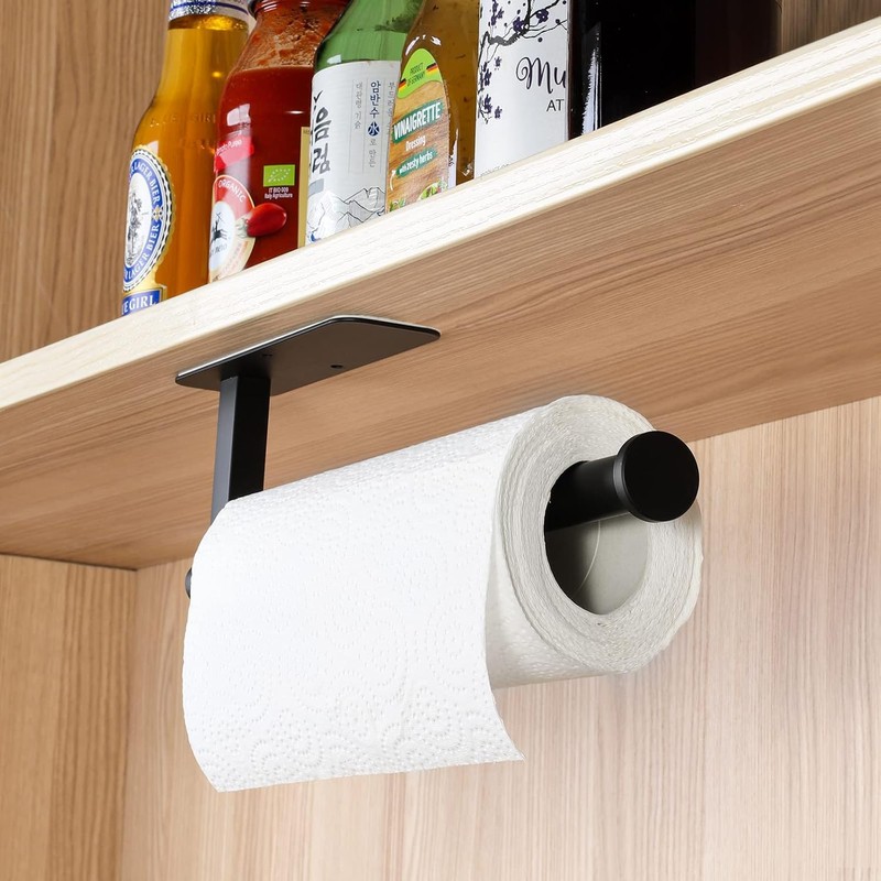 Porta Rollos de Cocina de Acero Inoxidable 304 Negro sin