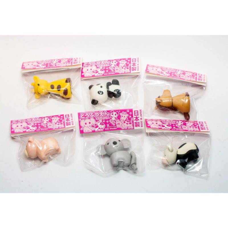 Iwako Zoo Animal Erasers Set 6 Pcs Japan