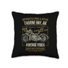 Thorne Bay Alaska USA Retro Motorcycle Distressed Design Throw Pillow