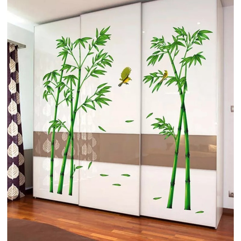 Mebix TRD Sticker Vinil Decorativo De Pared Bosque Bambú Árbol