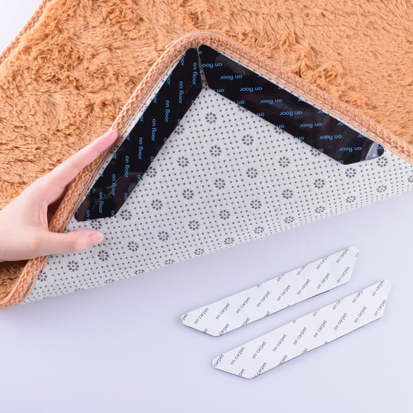 YIAGUN Anti-Slip Rug Grippers black, Washable Reusable Rug Grippers from