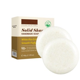 60g*2 Haar Shampoo Bar, Reiswasser Shampoo Bars für Haarwachstum & Stärkung, Naturseife als festes Duschgel und festes Shampoo, Nährend, Volumenstärkend und Stärkend soap (7)