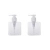 2PCS 250ML/8.4oz Clear Square Pump Bottle Empty Plastic Lotion Dispenser