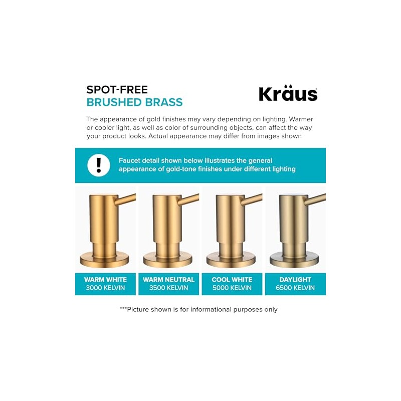 KRAUS Boden Kitchen Soap and Lotion Dispenser in Brushed Brass,