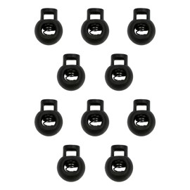 YANGZI Spring Cord Stopper, Hole Diameter Approx. 0.3 inches (8 mm), Toggle Stopper, Black, Cord Lock, Repair, Clothing, Putting, Handicraft Loop End, Cord Stopper, Pack of 10