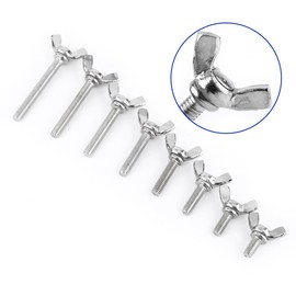 m5 wingnut screws butterfly m5 bolt M5 Screws 5Pcs/Bag 304 Stainless Steel Wing Butterfly Screws Bolts, Machine Fastener Silver Wingbolt Machine Accessory(M5*10mm)