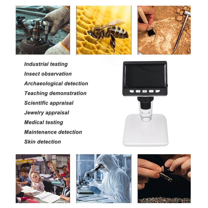 Digital Electron Microscope 4.3in 1000x 2MP USB Industrial Repair Inspection