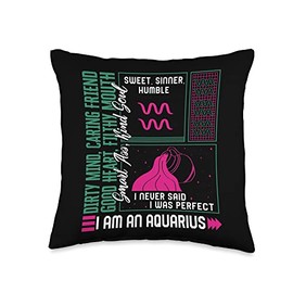 Family Goods Tees by JustNothing Co. Zodiac Sign Horoscope Astrology Aquarius Lover Throw Pillow, 16x16, Multicolor