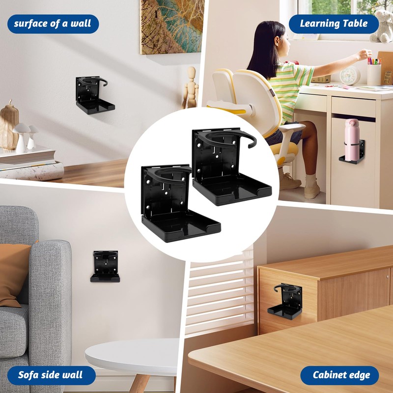 2 Pack Car Cup Holder, Foldable Adjustable Drink Holders for