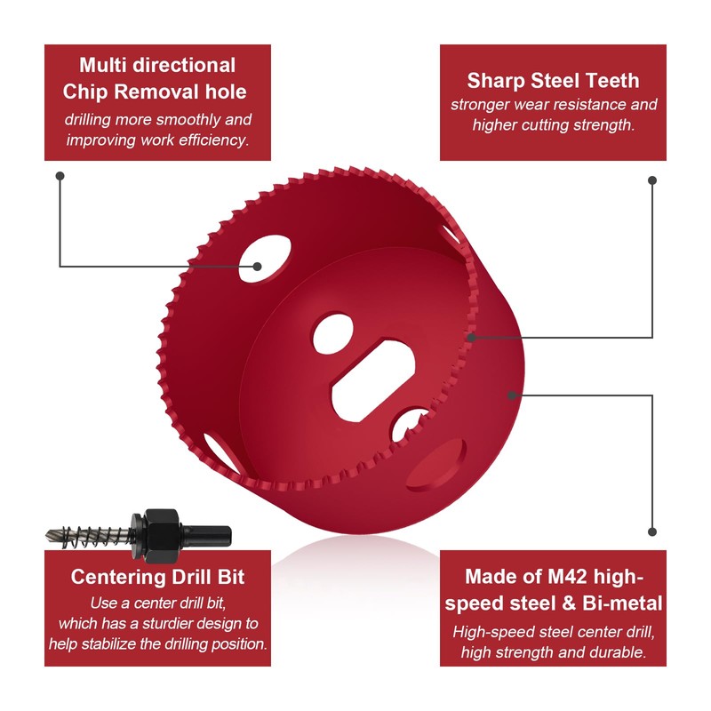 6-1/2 Inch Hole Saw for Wood, 165mm HSS BI-Metal Hole