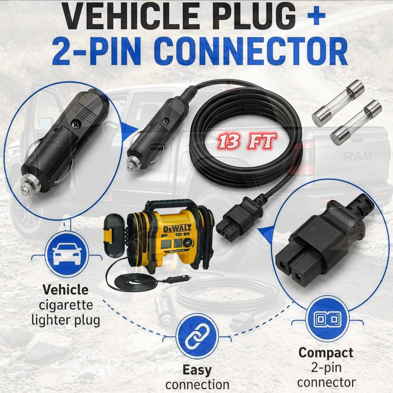 MSZLZTD 13 FT on-board charging for De-Walt tire inflator dcc020ib