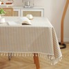 meioro Tablecloths Striped Tassel Table Cloth Rectangular Tablecloth Cotton Linen