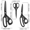 All Purpose 3 Pack Black Professional Tailor Scissors Heavy Duty,