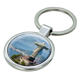 VILLA CRAFT Rio de Janeiro Keychain with Epoxy Dome and Metal Keyring