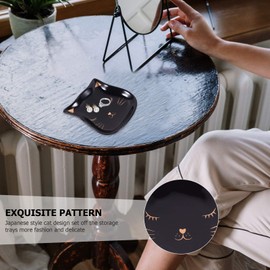 Holibanna Jewelry Dish Tray 2pcs Cute Cat Shaped Ring Dish Ceramic Trinket Tray Key Bowl Decorative Plate Food Plate Sushi Dish for Home Decoration