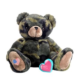 My Baby's Heartbeat Bear Recordable Stuffed Animal for Ultrasounds and Sweet Messages Playback, Gender Reveal, Patriot Bear