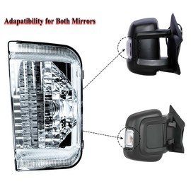 Replacement Passenger Right Side Door Mirror Turn Signal Light Lamp Indicator with Bulb for RAM Promaster 1500 2500 3500 from 2010 to 2024