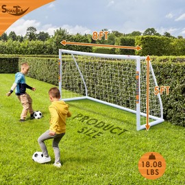 SHANTRA Soccer Goal, 12x6/10x6.5/8x5/6x4FT Soccer Goals for Backyard, Full Size Soccer Nets for Kids & Adults, Portable Soccer Goal with 2 Soccer Nets & 1 Carry Bag, Porterias De Futbol Soccer