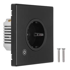 Smart Socket 16A 3000W Modern Design Multi Function Smart Timing Wall Outlet  95‑ Black