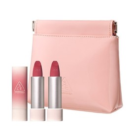 3CE 쓰리씨이 3CE캐시미어 허그 립스틱 2개 (증)클라우디 핑크 플립 파우치 3CE Cashmere Hug Lipstick 2pcs (Bonus) Cloudy Pink Flip Pouch